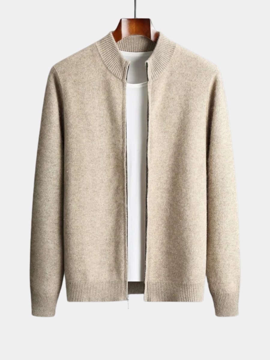 Men's Cashmere Zip-Up Cardigan