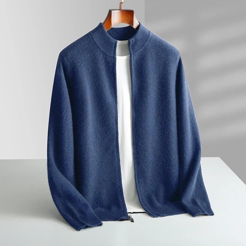 Men's Cashmere Zip-Up Cardigan