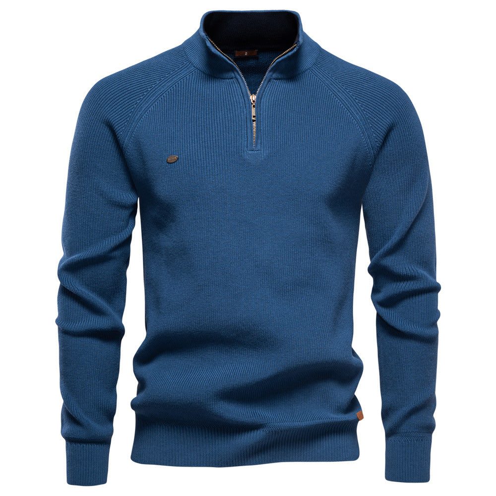Men's Long Sleeve Knitted Half-Zip Jumper
