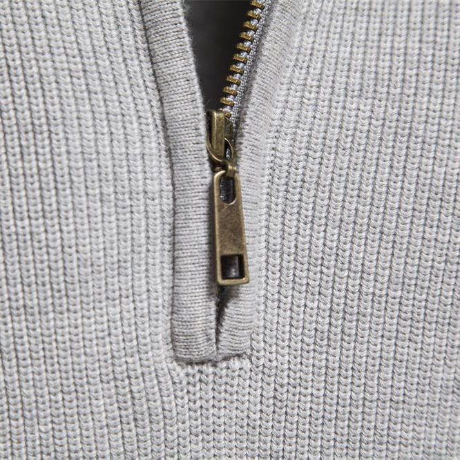 Men's Long Sleeve Knitted Half-Zip Jumper