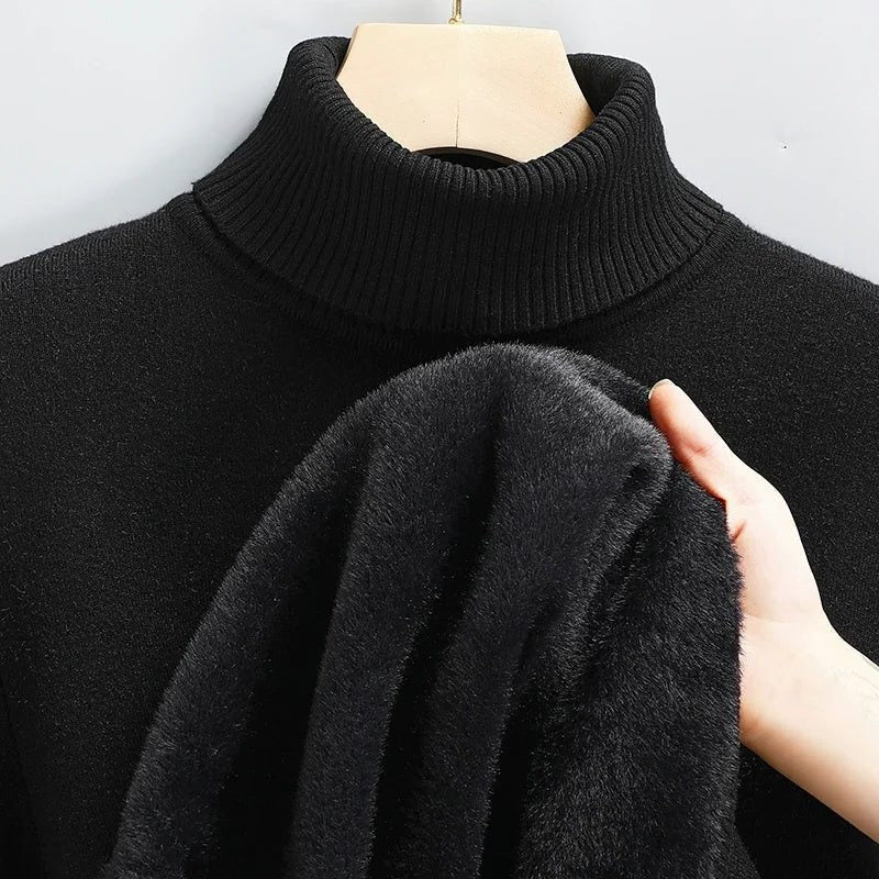 Men's High Collar Long Sleeve Knitted Sweater