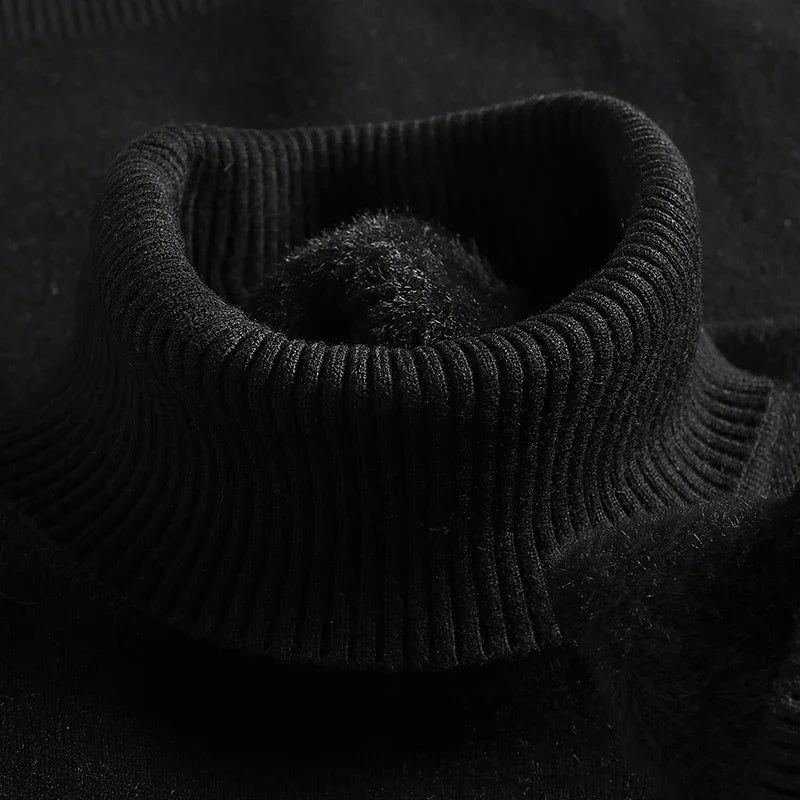 Men's High Collar Long Sleeve Knitted Sweater