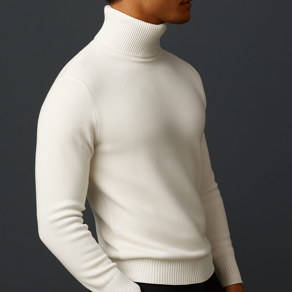 Men's High Collar Long Sleeve Knitted Sweater