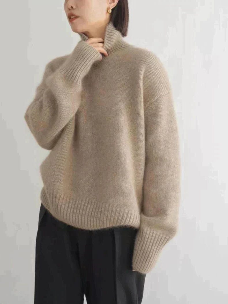 Women's Long Sleeve Ribbed Roll Neck Sweater