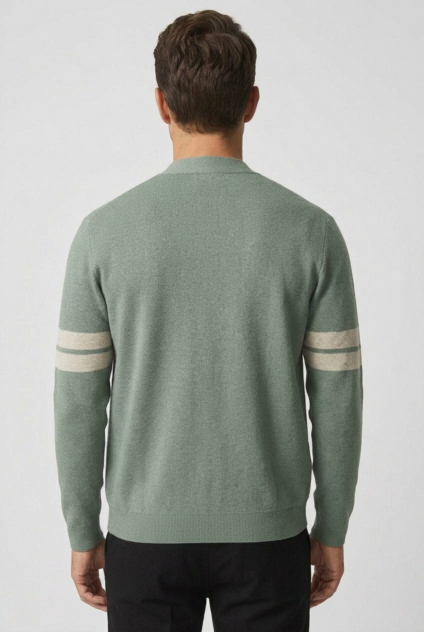 Men's Striped Cardigan with Pockets