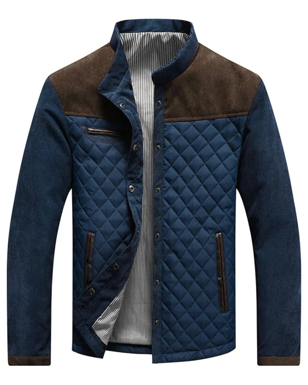 Men's Padded Hybrid Jacket with Denim Sleeves
