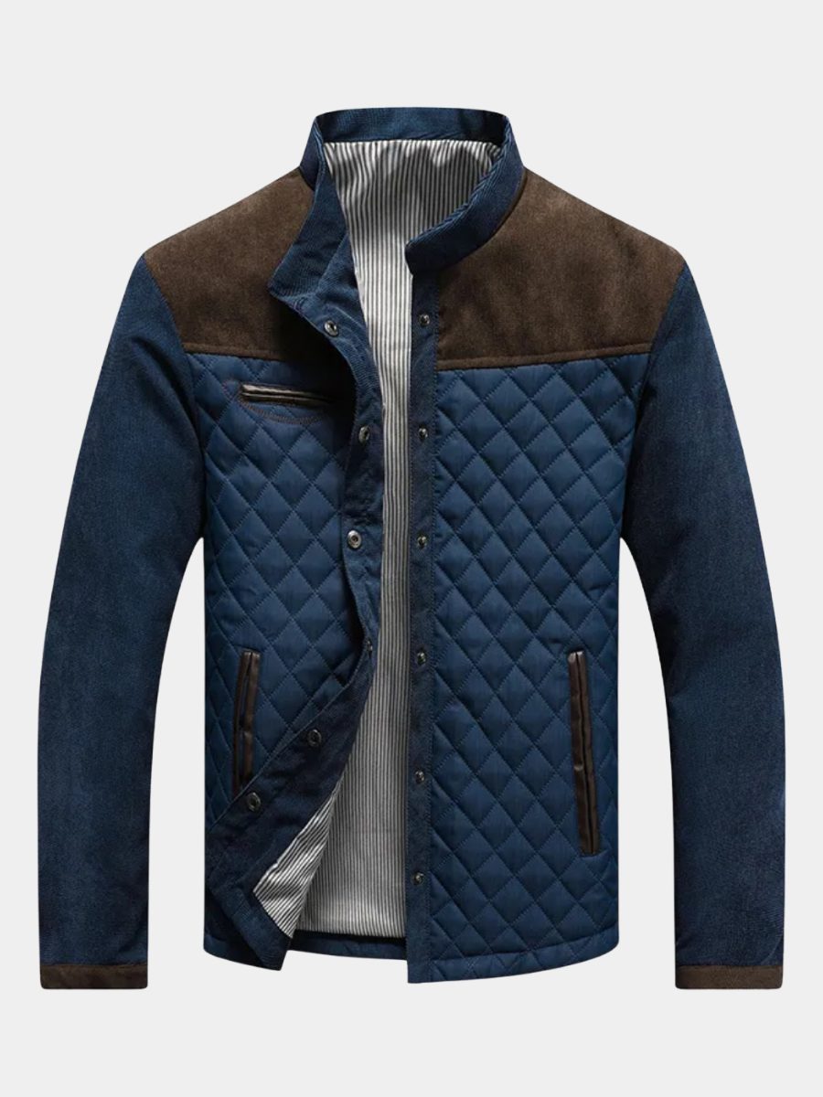 Men's Padded Hybrid Jacket with Denim Sleeves