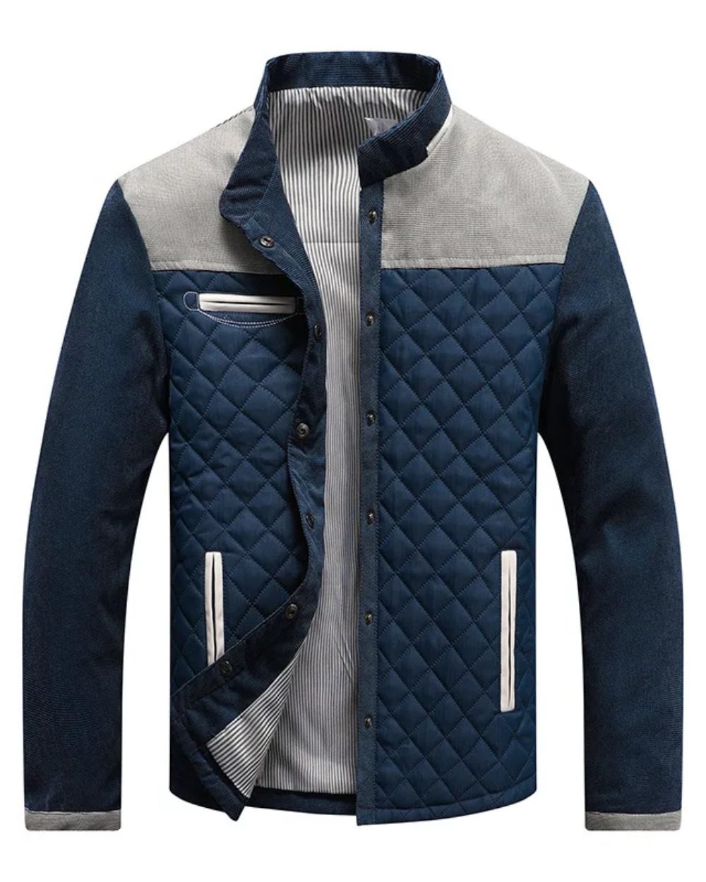 Men's Padded Hybrid Jacket with Denim Sleeves