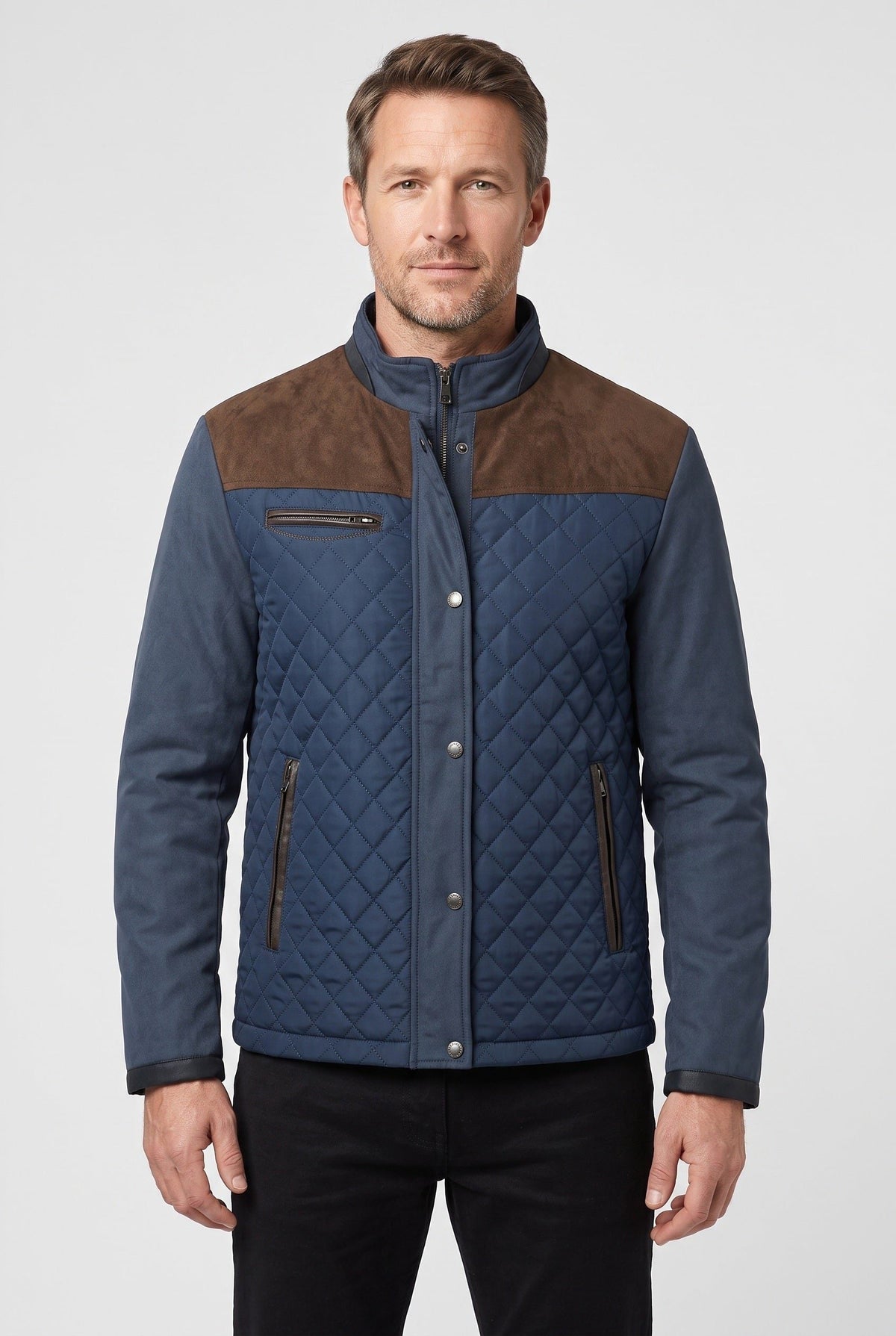 Men's Quilted Jacket with Stylish Shoulder Accents