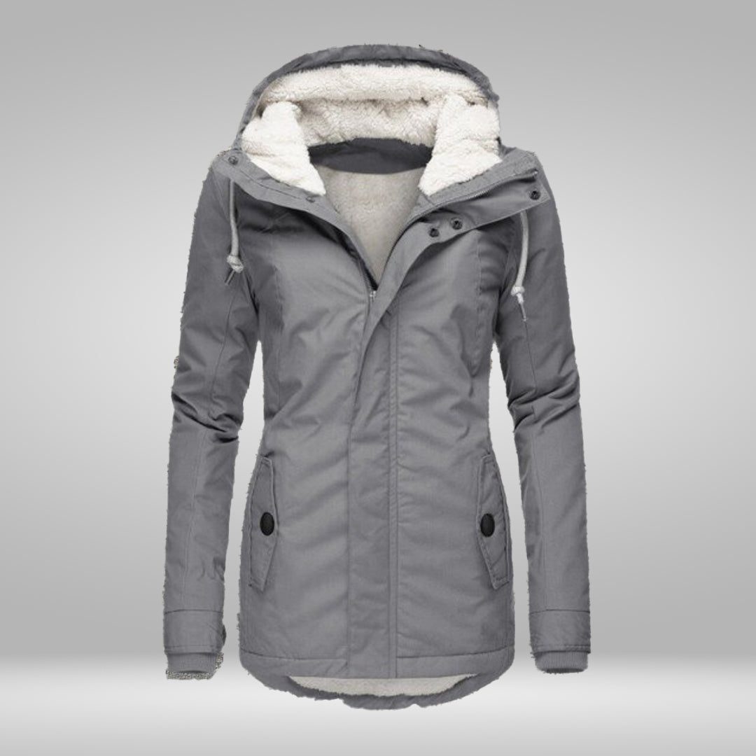 Women's Sherpa-Hooded Padded Coat