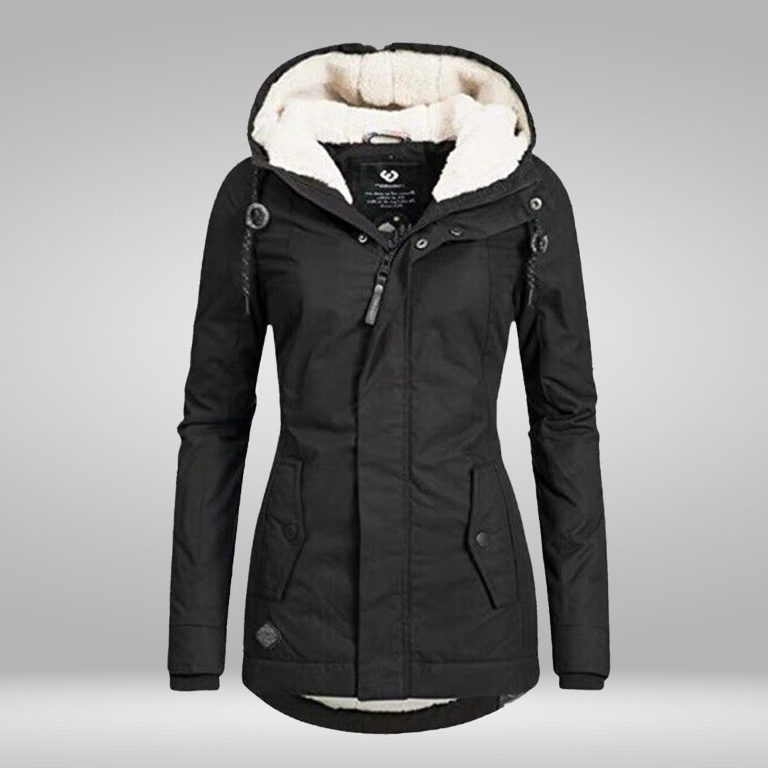 Women's Sherpa-Hooded Padded Coat