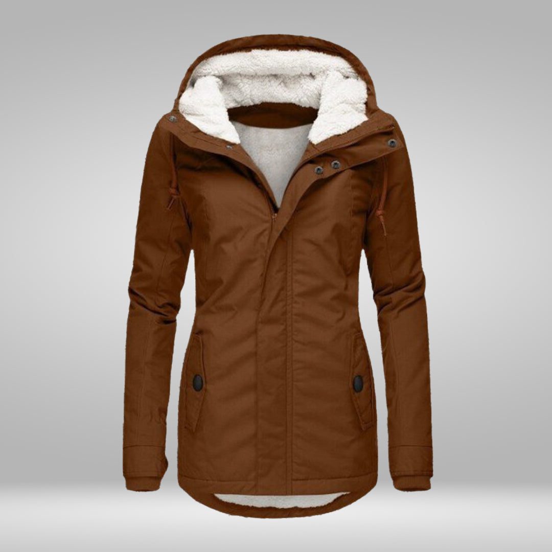 Women's Sherpa-Hooded Padded Coat
