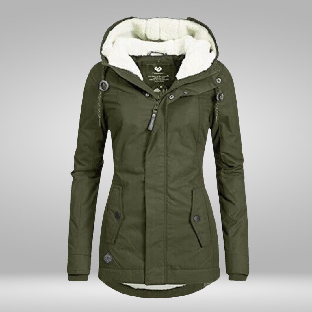 Women's Sherpa-Hooded Padded Coat