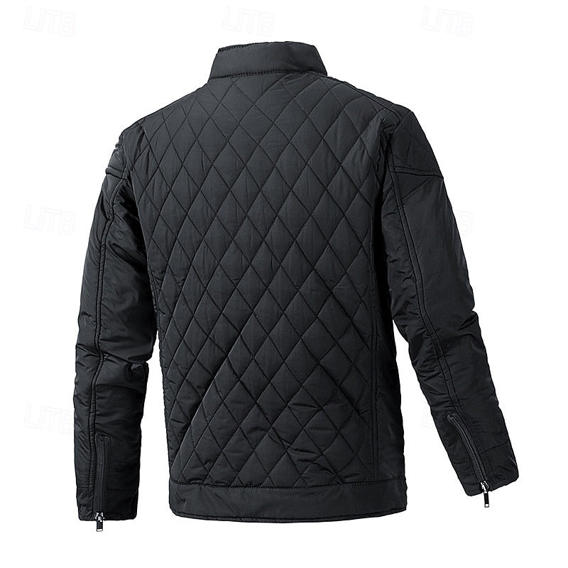 Carter | Quilted Diamond Stand-Collar Jacket