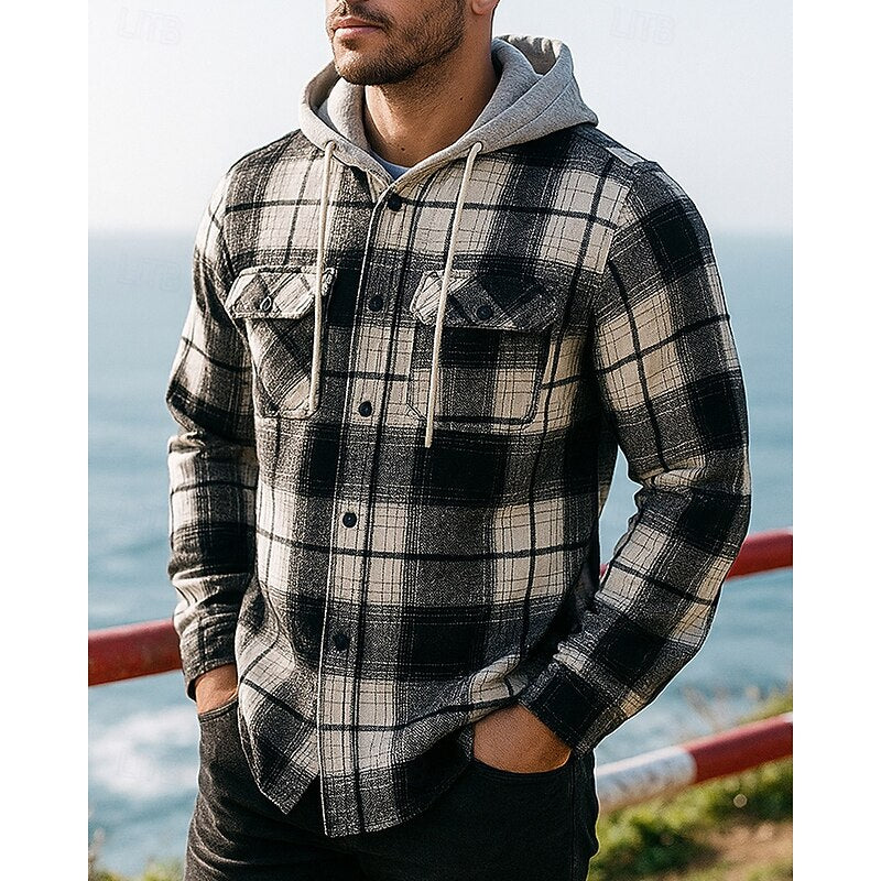 Thatcher | Checked Hooded Shirt Jacket