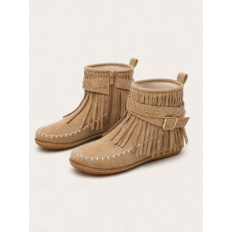Maren | Fringe-Trimmed Western Ankle Boots