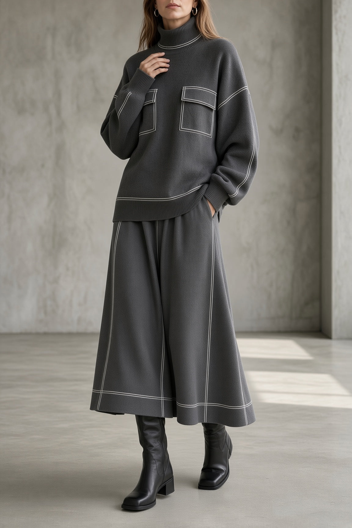 Evangeline | Elegant Knit Two-Piece Ensemble