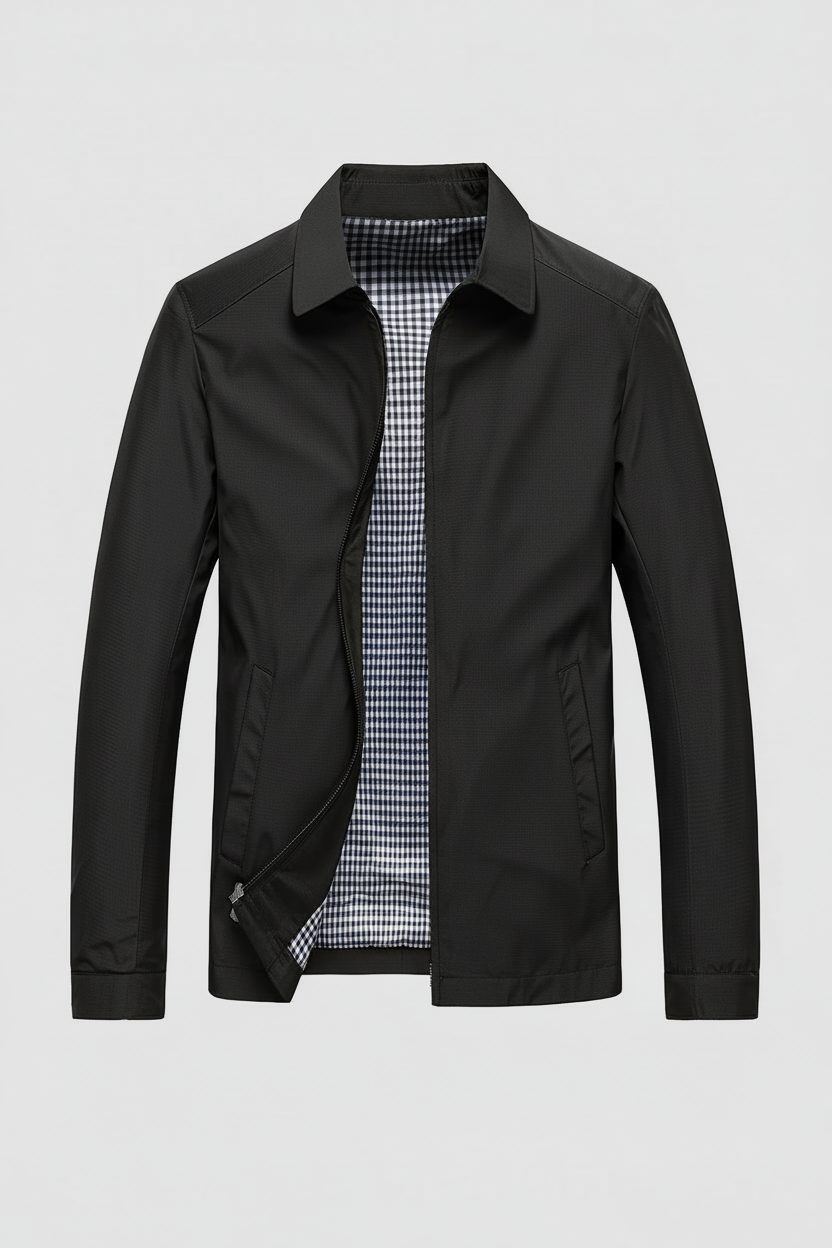 Men's Harrington Jacket with Stand-Up Collar