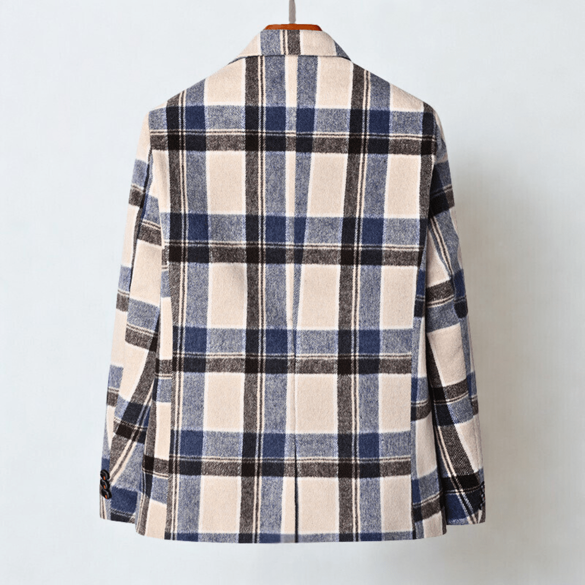 Men's Classic Check Tailored Blazer - Relaxed Fit for Natural Fall Style