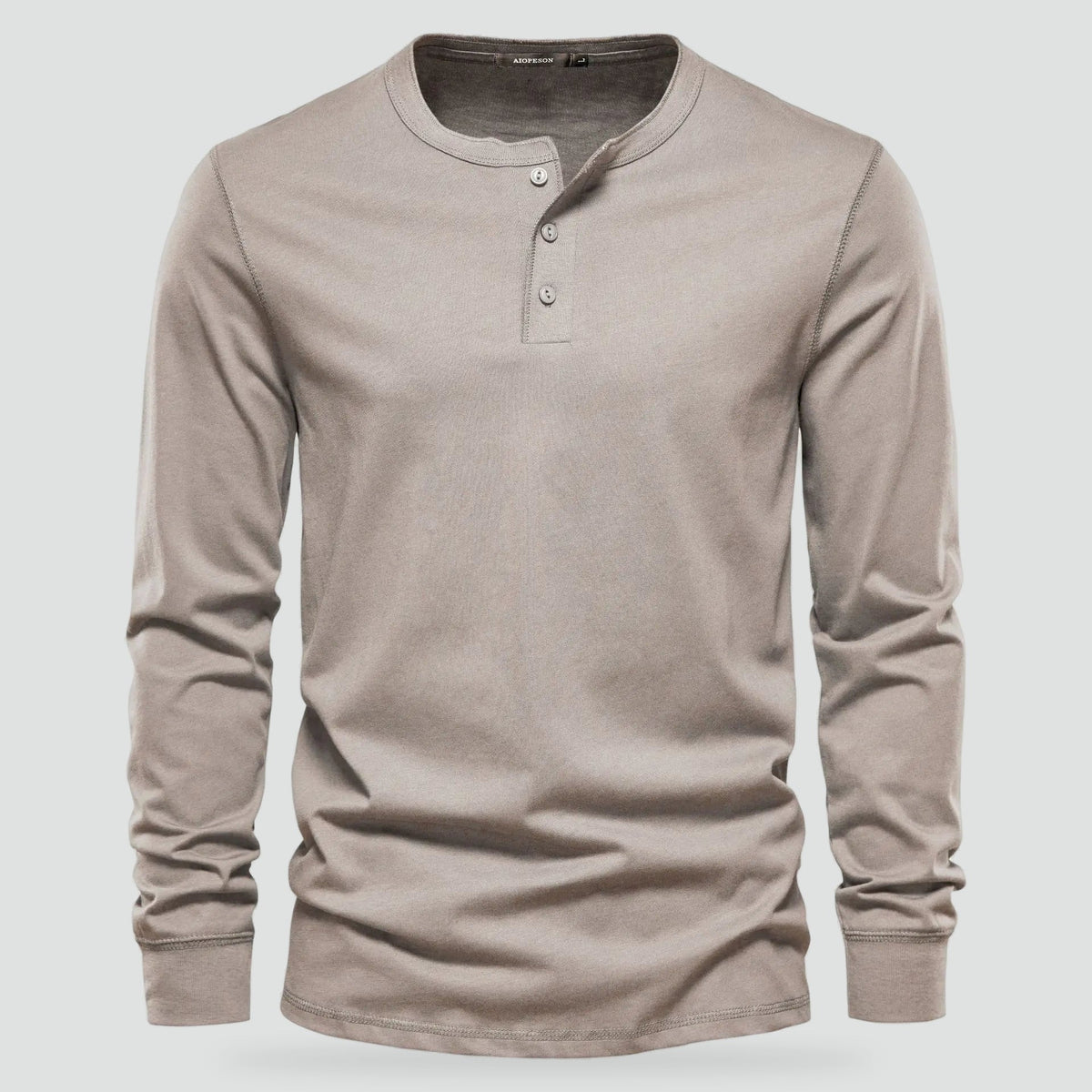 Henley Shirt for Men with Button Closure and Long Sleeves