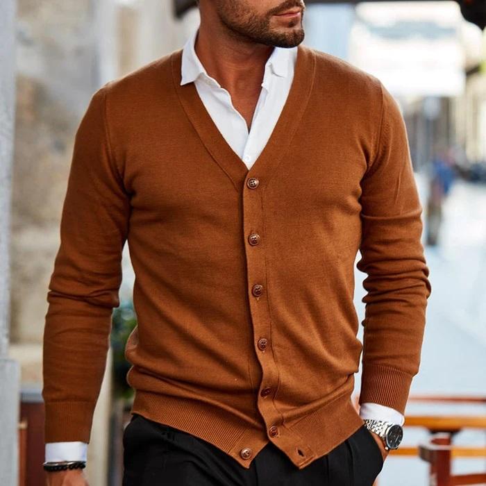 Men's Button Cardigan V-Neck Casual