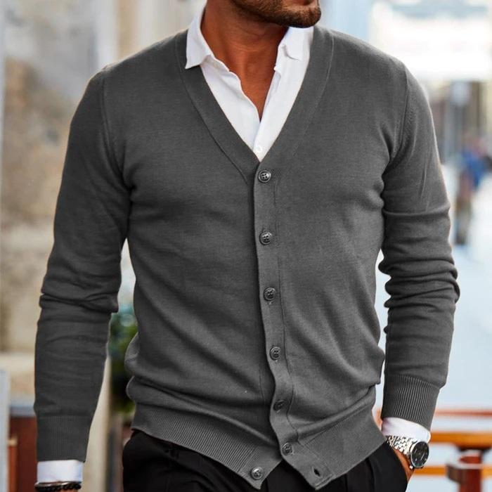 Men's Button Cardigan V-Neck Casual