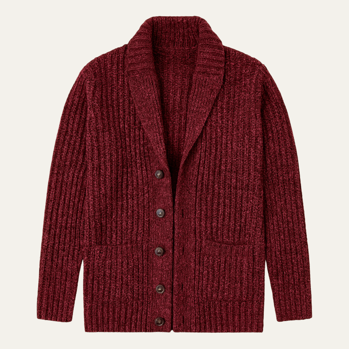 Shawl Collar Button-Up Cardigan for Men