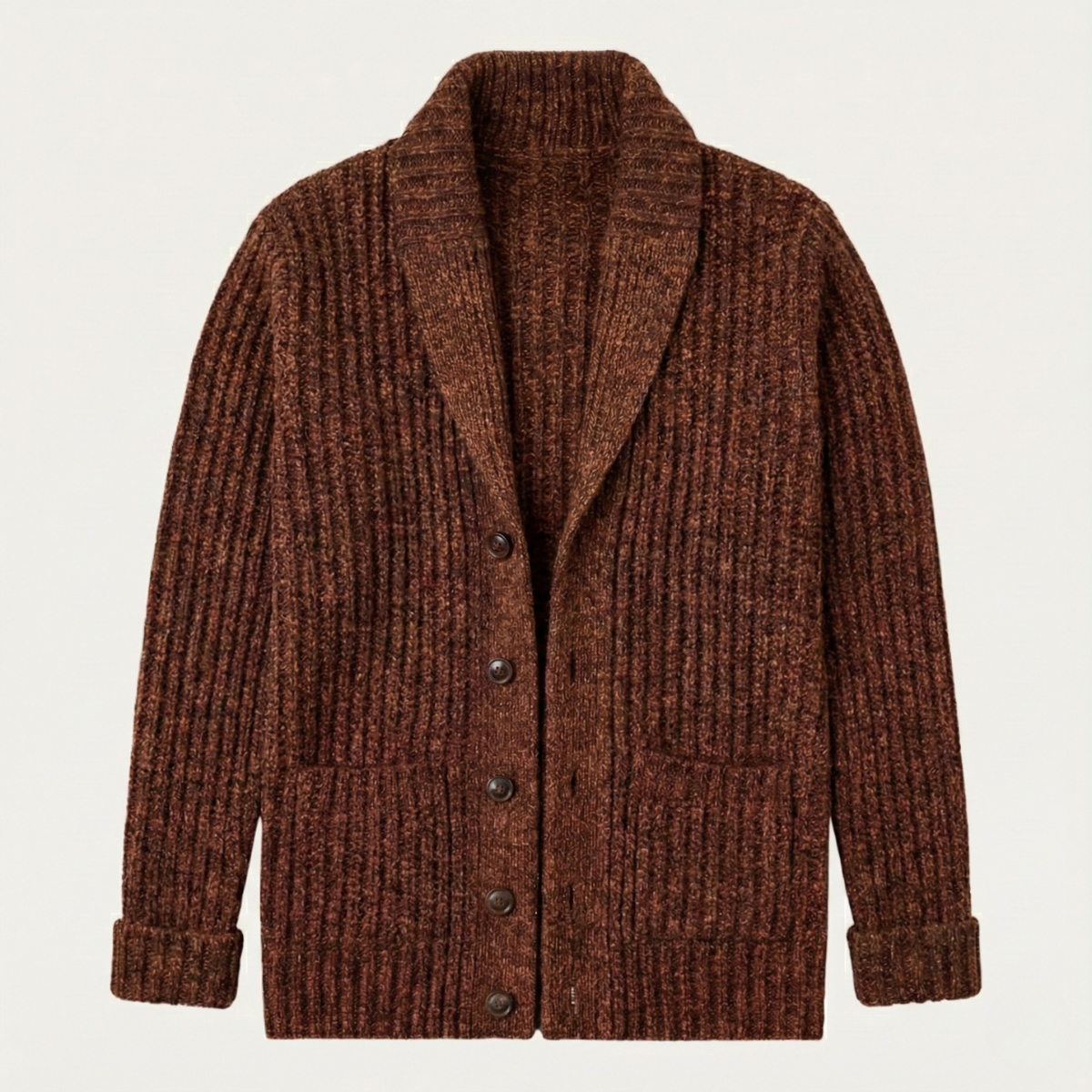 Shawl Collar Button-Up Cardigan for Men