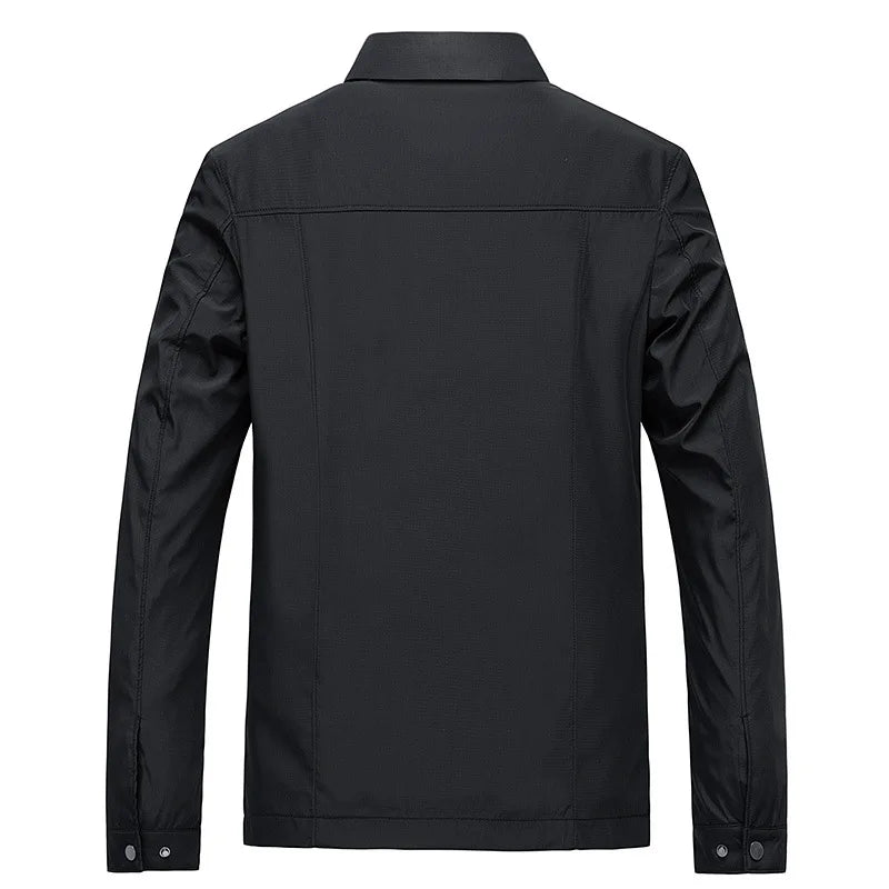 Men's Zip-Up Casual Jacket with Classic Collar