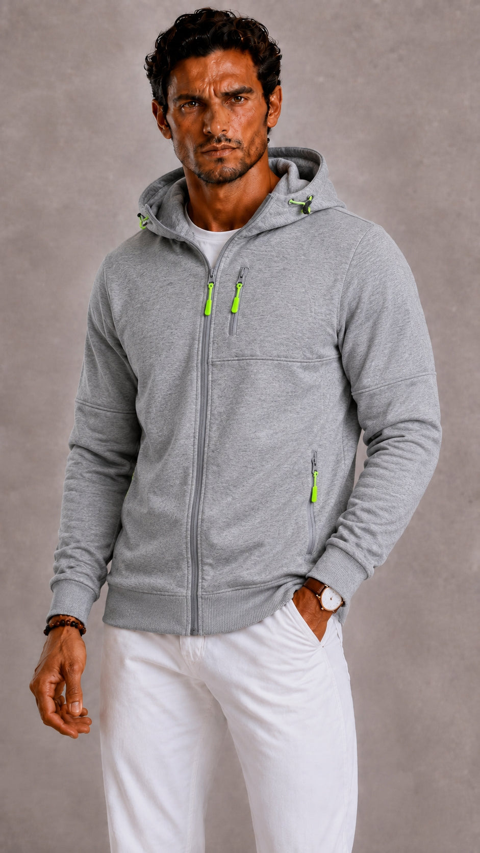 Men's Hoodie with Full Zip and Pockets
