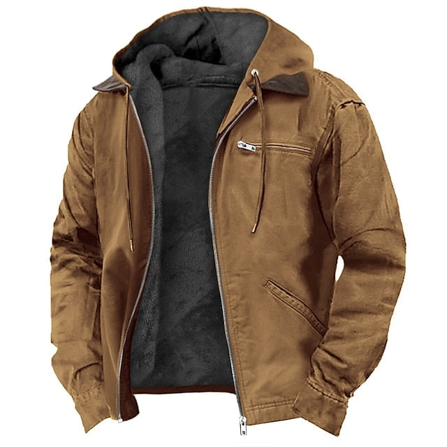 Men's Suede Jacket with Hood for a Stylish Look