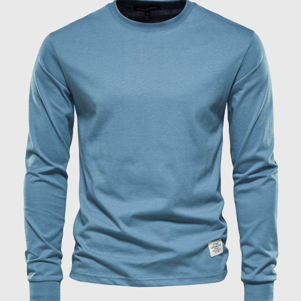 Men's cotton long-sleeve shirt with a comfortable fit