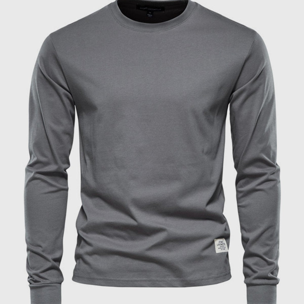 Men's cotton long-sleeve shirt with a comfortable fit