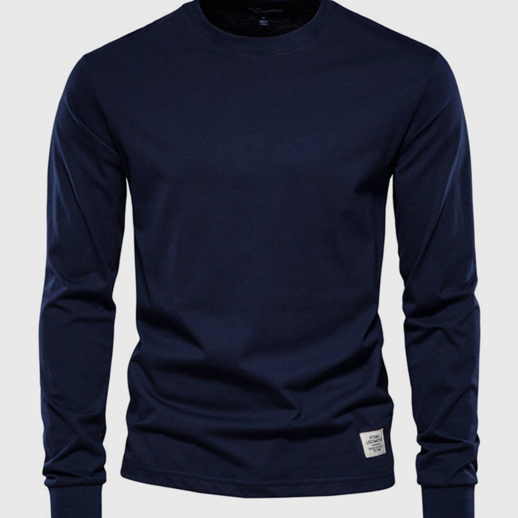 Men's cotton long-sleeve shirt with a comfortable fit