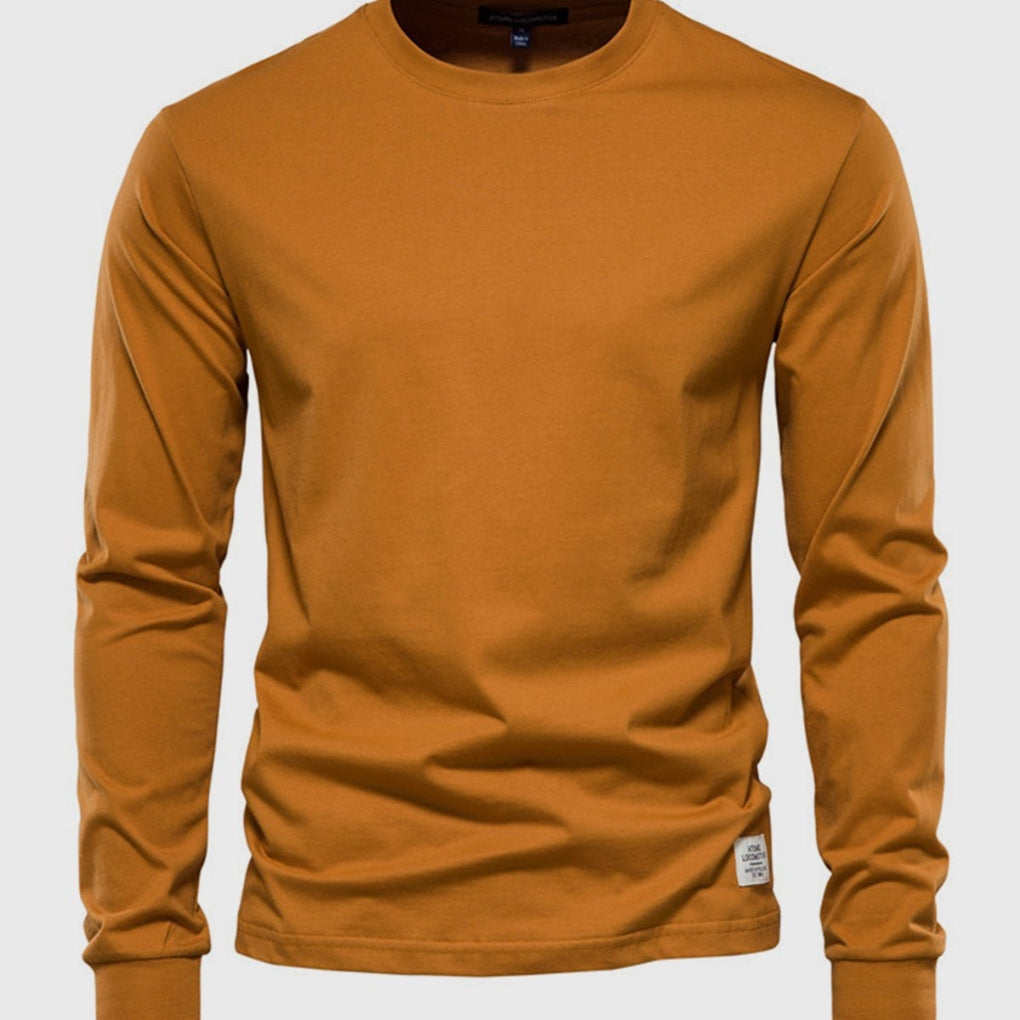 Men's cotton long-sleeve shirt with a comfortable fit