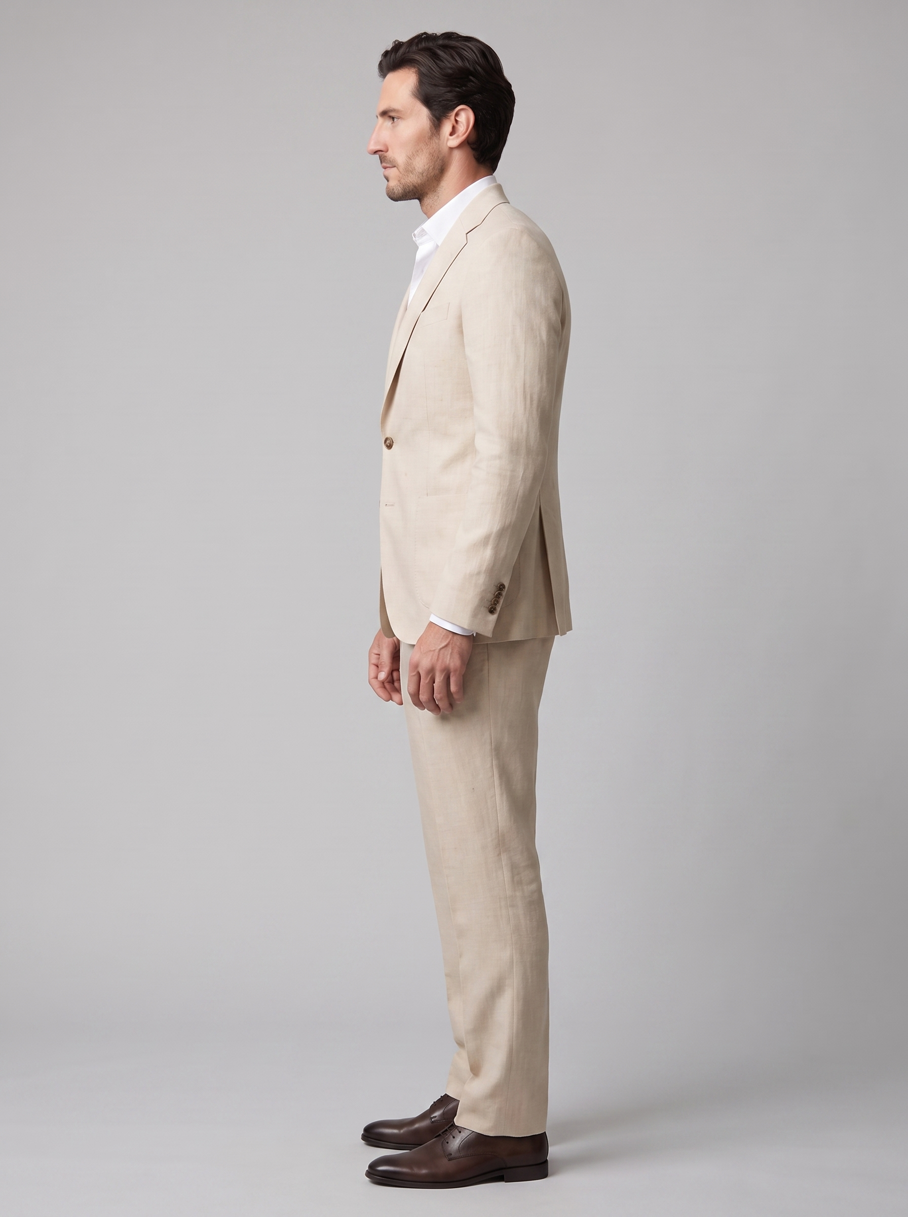 Men's Linen Suit Slim-Fit Wedding