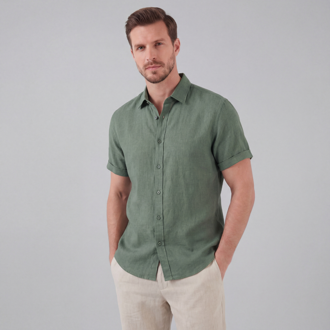 Men's Linen Short Sleeve Shirt