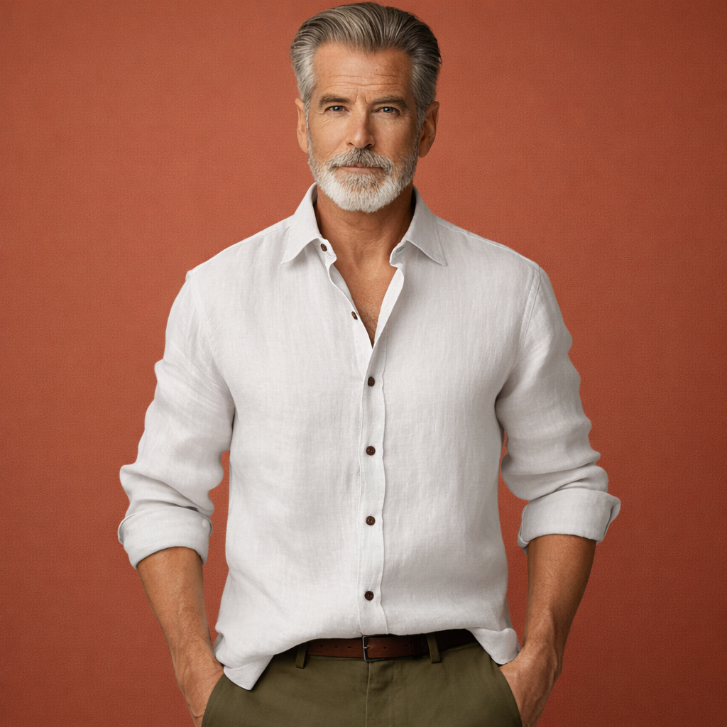 Men's Long Sleeve Shirt Relaxed Fit Casual Summer