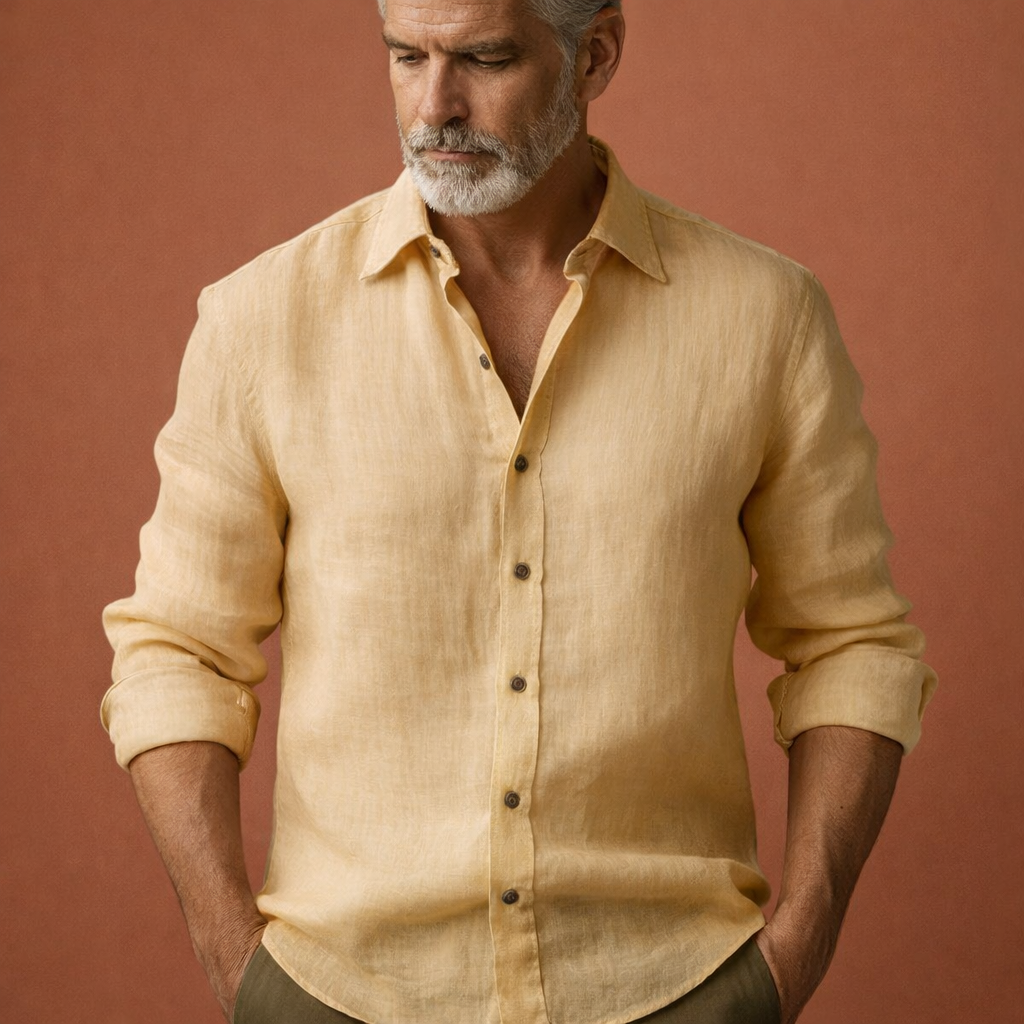 Men's Long Sleeve Shirt Relaxed Fit Casual Summer