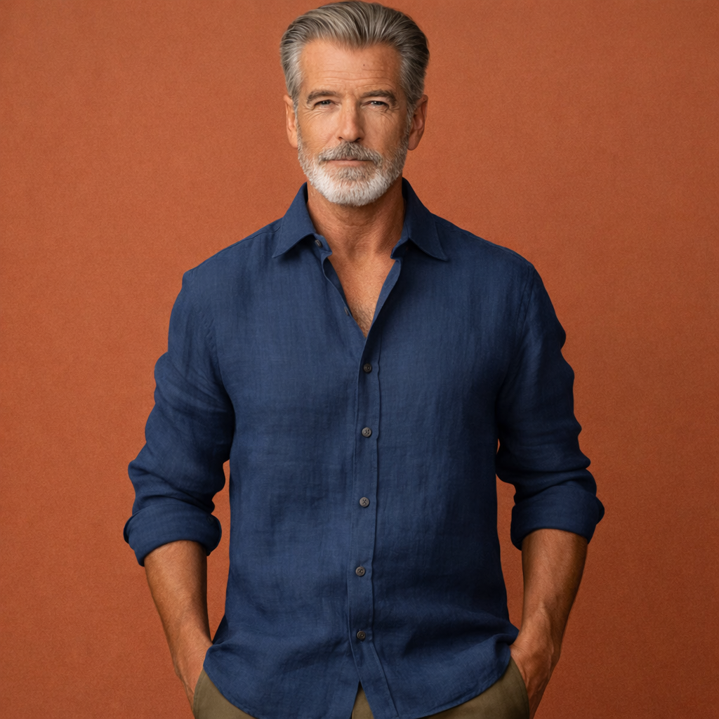 Men's Long Sleeve Shirt Relaxed Fit Casual Summer