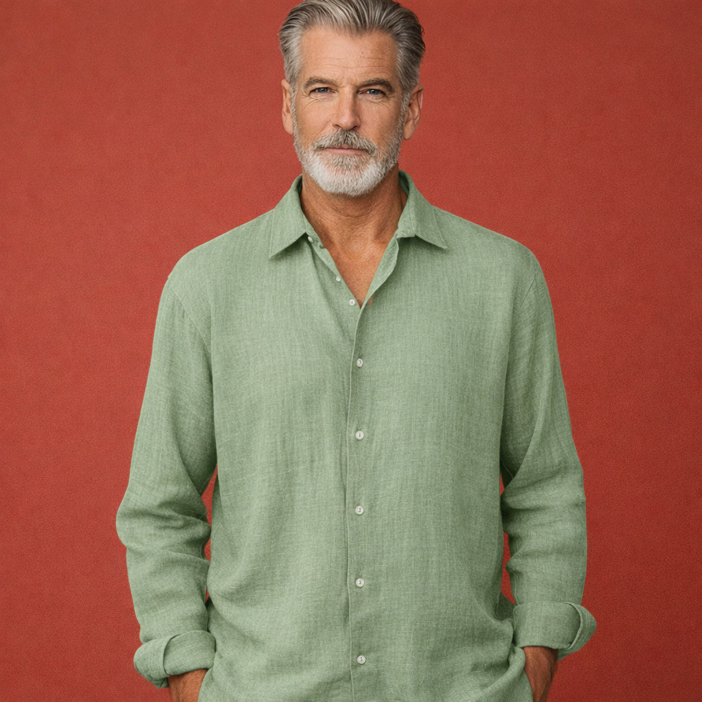 Men's Long Sleeve Shirt Relaxed Fit Casual Summer