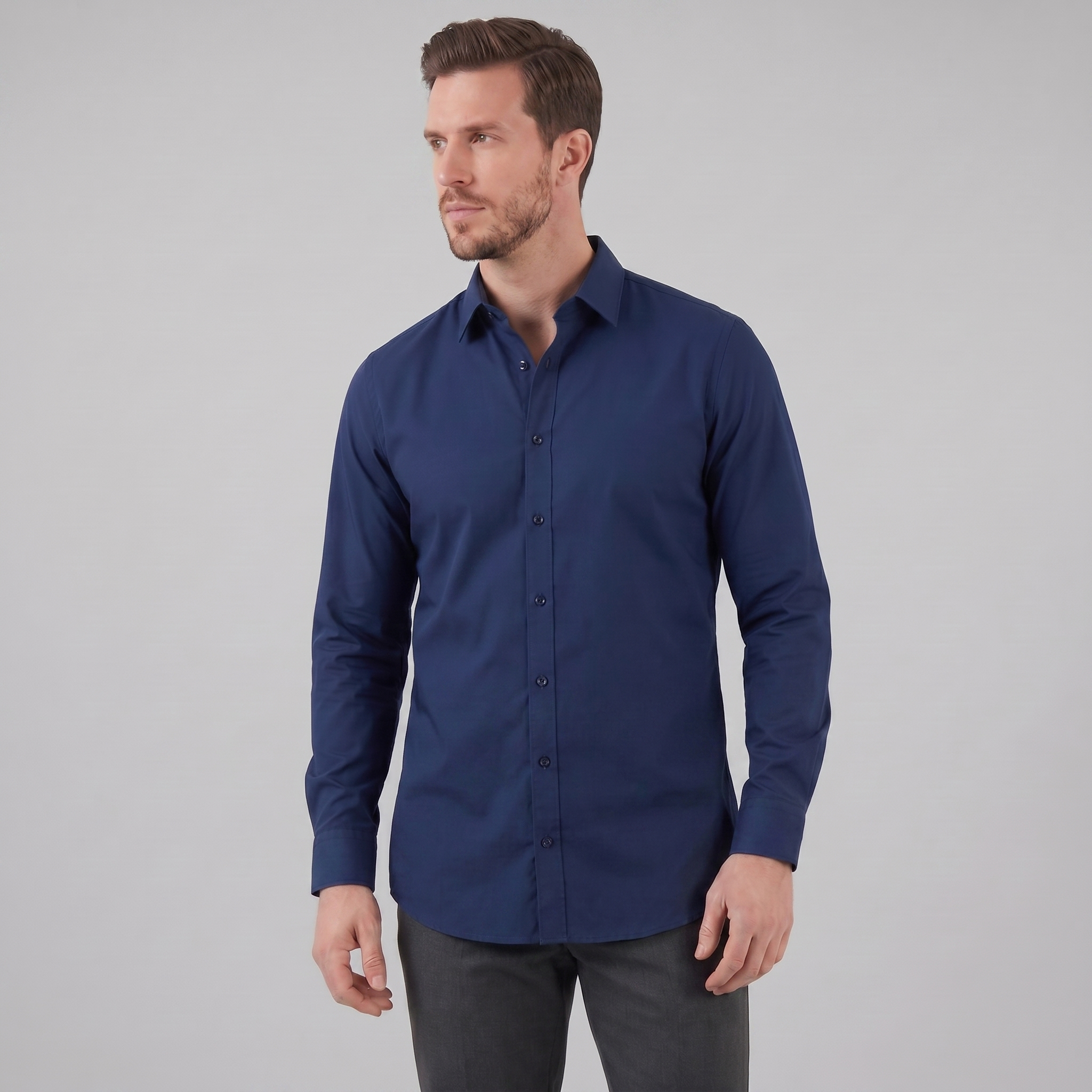Heren Overhemd Slim Fit Lange Mouwen