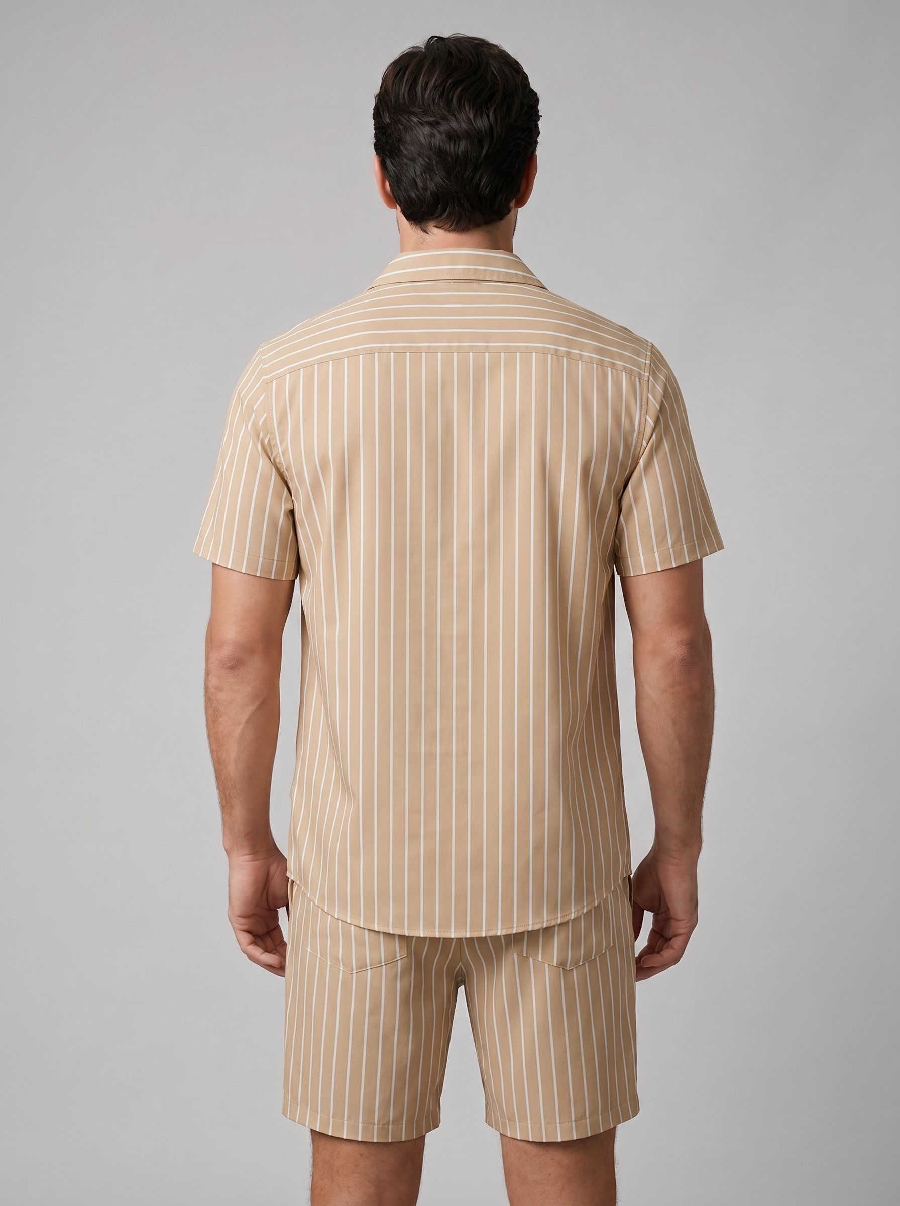 Heren Pinstripe Korte Mouw Co-ord Set Zomer