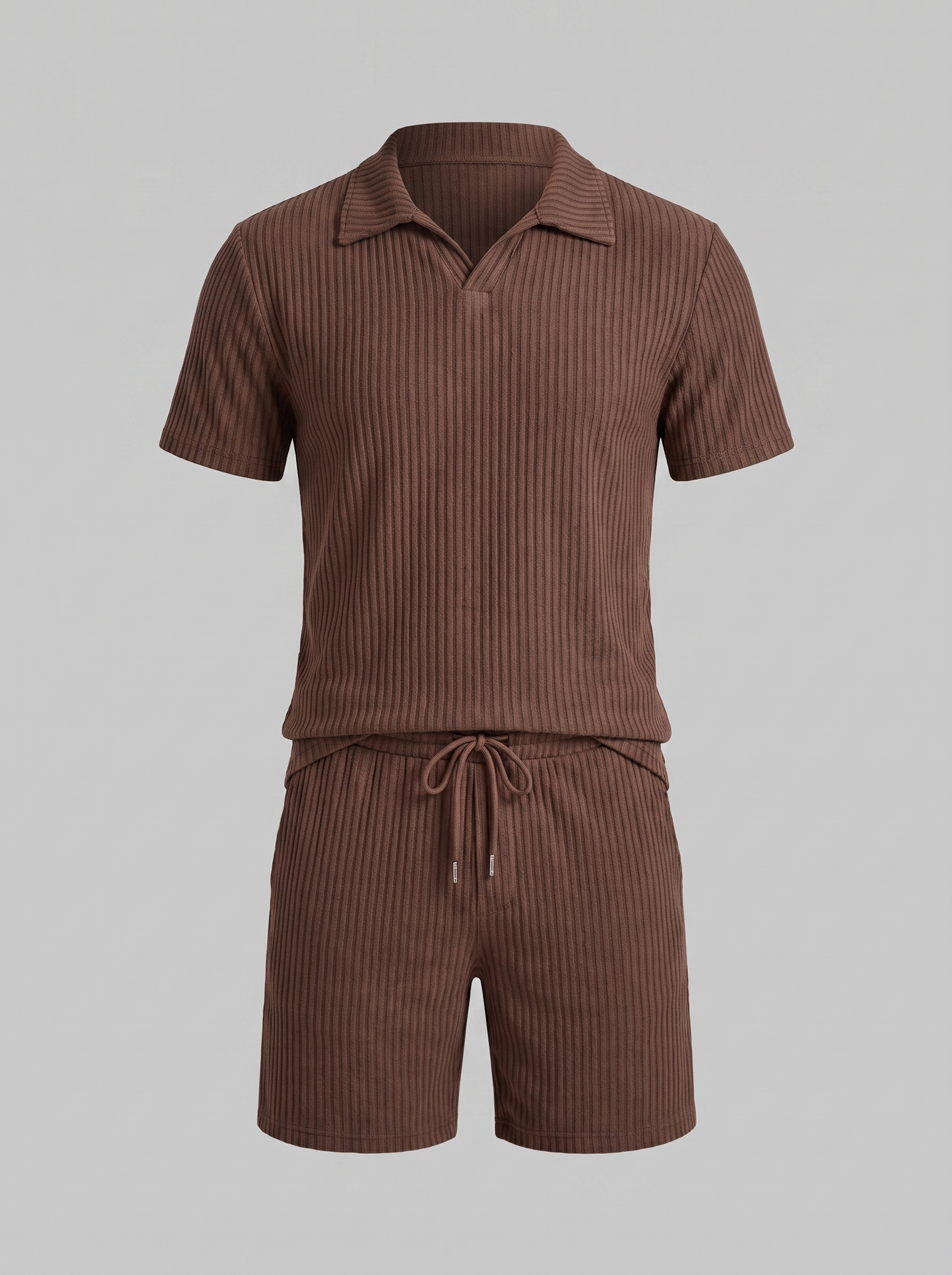 Heren Ribgebreide Polo Set