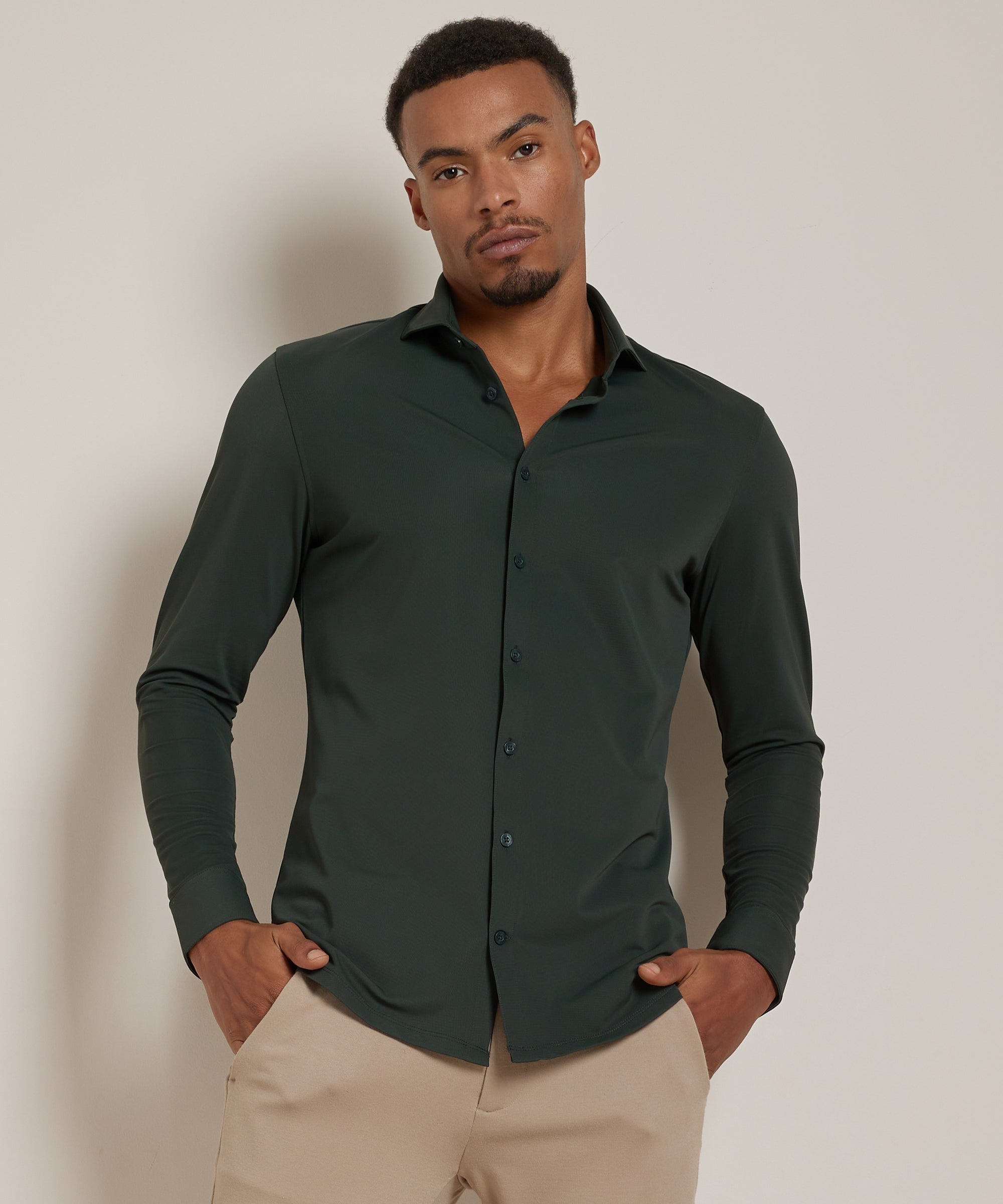 Heren Smart Casual Stretch Overhemd