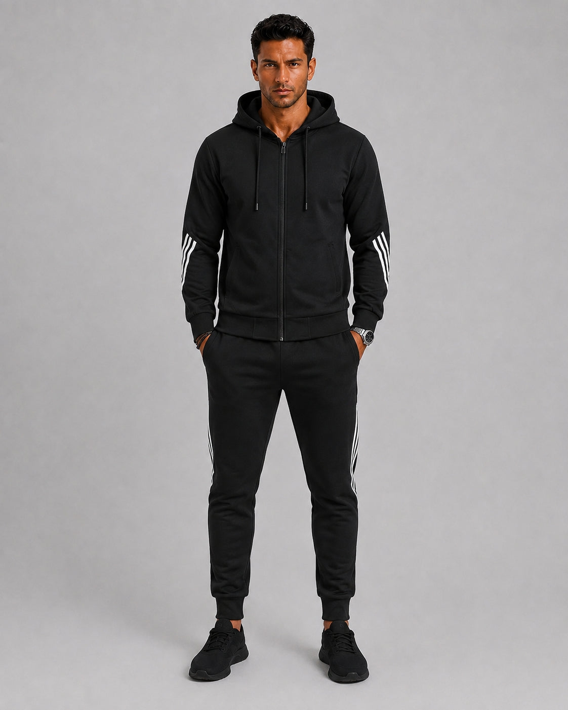 Men's Tracksuit with Zip in Cotton Blend