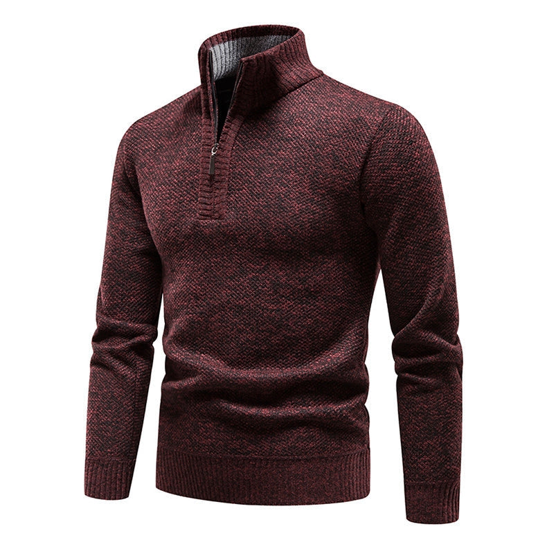Men's Jumper with Half Zip and Knitted Style for a Casual Look