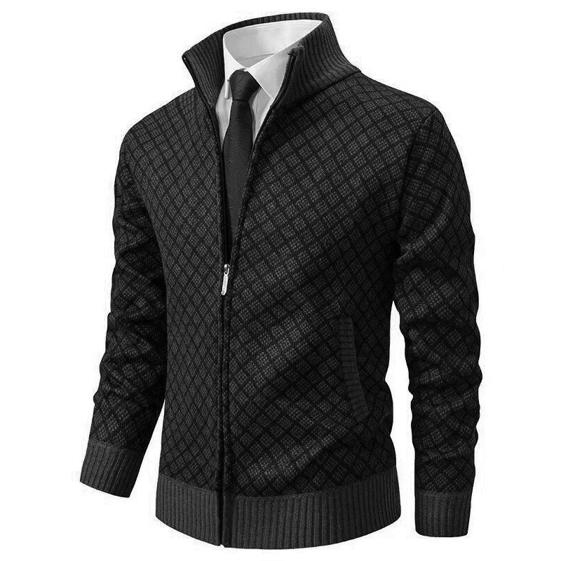 Men's Gilet with Geometric Pattern and Zip for a Stylish Look