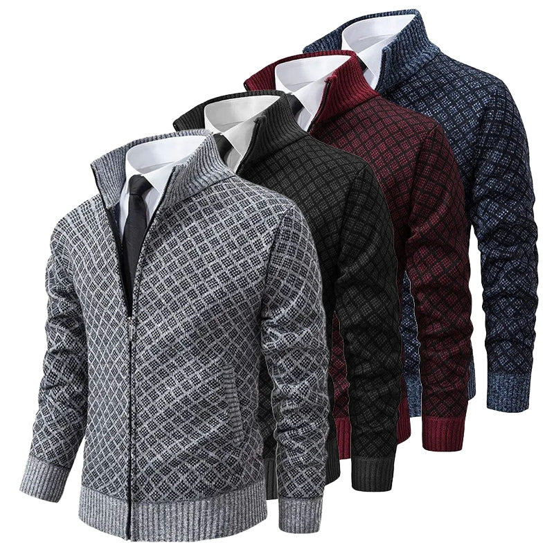 Men's Gilet with Geometric Pattern and Zip for a Stylish Look
