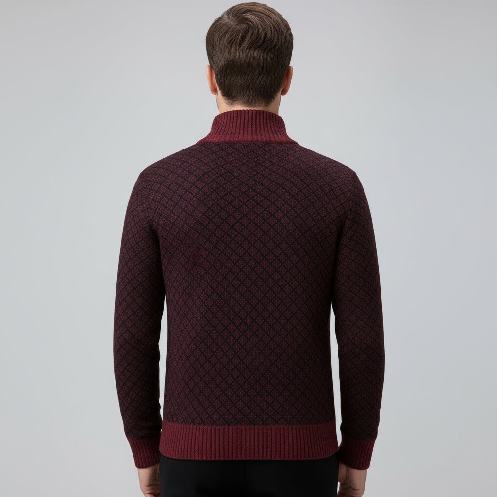 Men's Gilet with Geometric Pattern and Zip for a Stylish Look